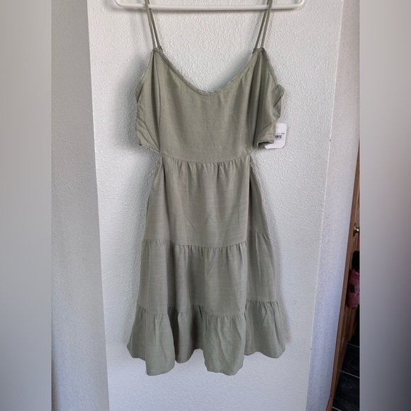 Altar'd State Dresses & Skirts - Altar'd State Sage Green Midi Cutout Dress